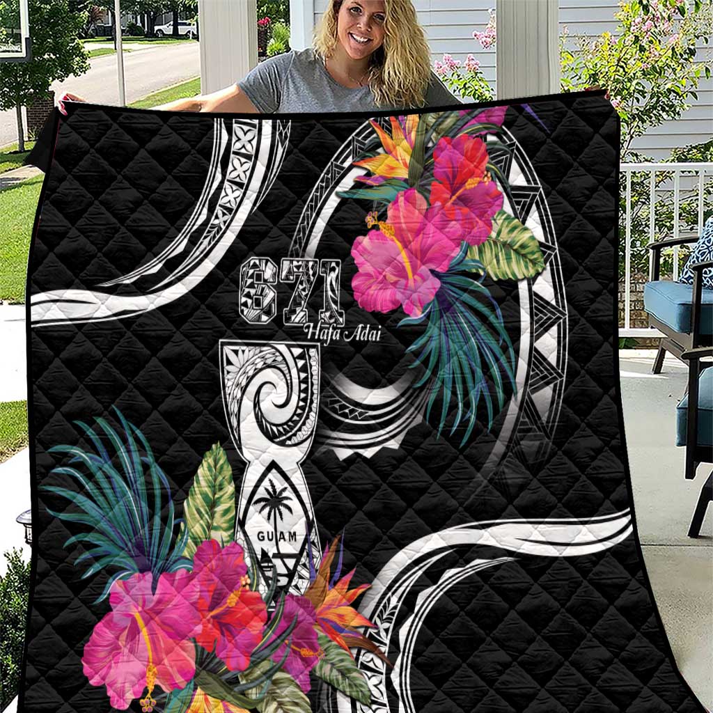 Hafa Adai Guam Quilt Polynesian Tattoo Tropical Flowers