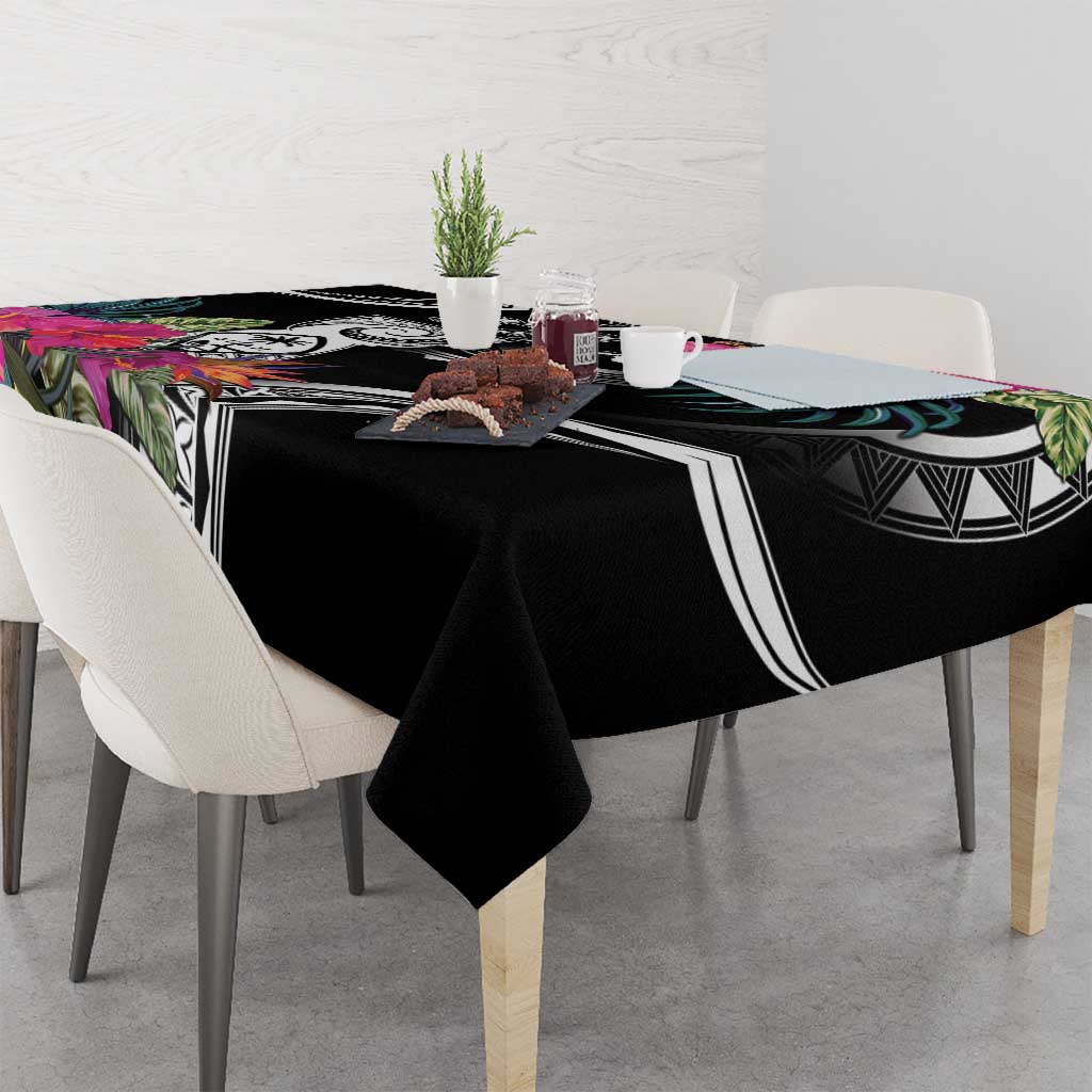 Hafa Adai Guam Tablecloth Polynesian Tattoo Tropical Flowers LT05 - Polynesian Pride