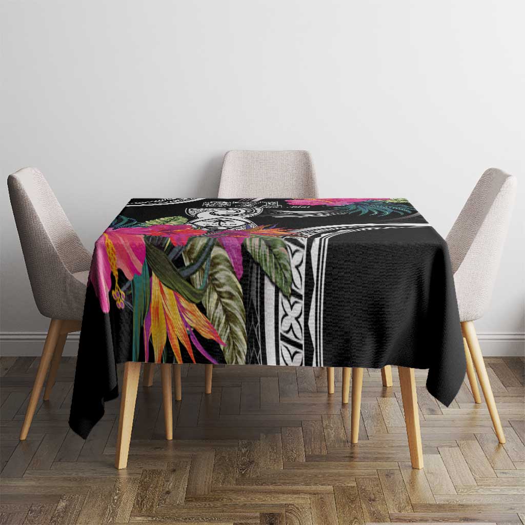 Hafa Adai Guam Tablecloth Polynesian Tattoo Tropical Flowers LT05 - Polynesian Pride