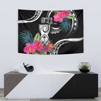 Hafa Adai Guam Tapestry Polynesian Tattoo Tropical Flowers