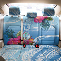 Hafa Adai Guam Back Car Seat Cover Tropical Flowers Blue Gradient LT05 - Polynesian Pride
