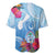 Hafa Adai Guam Baseball Jersey Tropical Flowers Blue Gradient