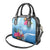 Hafa Adai Guam Shoulder Handbag Tropical Flowers Blue Gradient