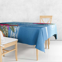 Hafa Adai Guam Tablecloth Tropical Flowers Blue Gradient LT05 - Polynesian Pride