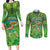 Personalised Hawaii Saint Patrick's Day Couples Matching Long Sleeve Bodycon Dress and Long Sleeve Button Shirt Let's Get Fit Shaced