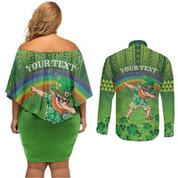 Personalised Hawaii Saint Patrick's Day Couples Matching Off Shoulder Short Dress and Long Sleeve Button Shirt Let's Get Fit Shaced