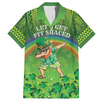 Personalised Hawaii Saint Patrick's Day Family Matching Long Sleeve Bodycon Dress and Hawaiian Shirt Let's Get Fit Shaced LT05 Dad's Shirt - Short Sleeve Green - Polynesian Pride