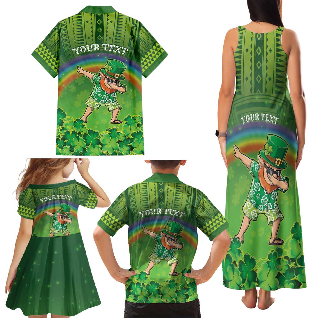 Personalised Hawaii Saint Patrick's Day Family Matching Tank Maxi Dress and Hawaiian Shirt Let's Get Fit Shaced