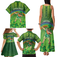 Personalised Hawaii Saint Patrick's Day Family Matching Tank Maxi Dress and Hawaiian Shirt Let's Get Fit Shaced
