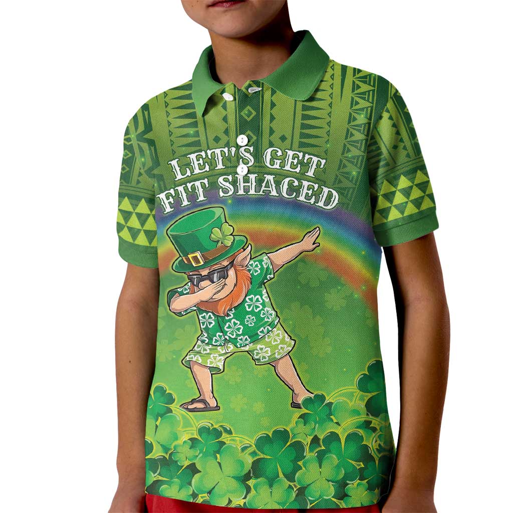 Personalised Hawaii Saint Patrick's Day Kid Polo Shirt Let's Get Fit Shaced