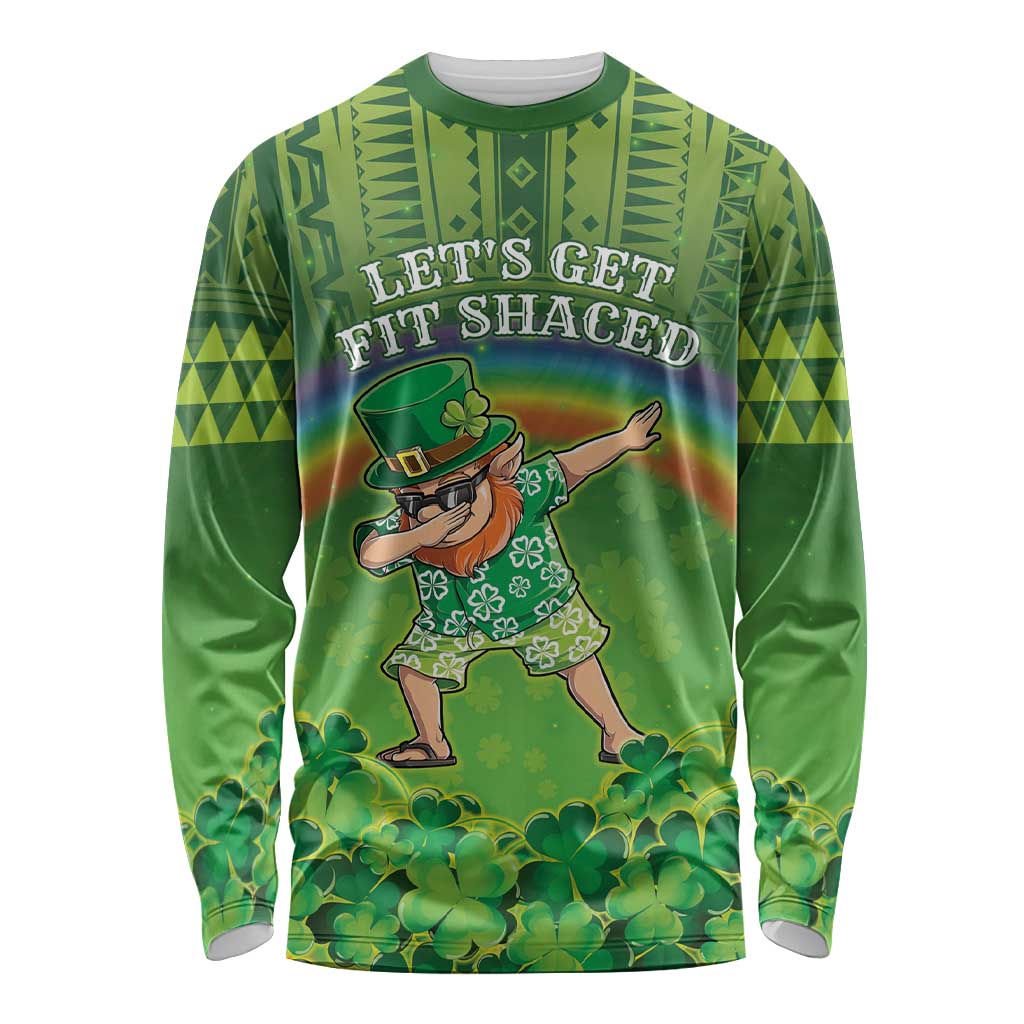 Personalised Hawaii Saint Patrick's Day Long Sleeve Shirt Let's Get Fit Shaced