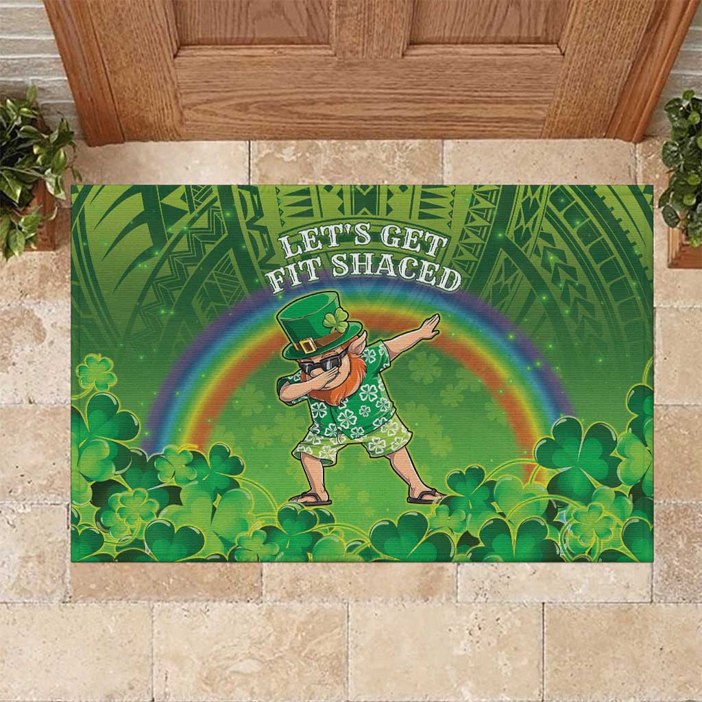 Hawaii Saint Patrick's Day Rubber Doormat Let's Get Fit Shaced