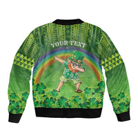 Personalised Hawaii Saint Patrick's Day Sleeve Zip Bomber Jacket Let's Get Fit Shaced LT05 - Polynesian Pride