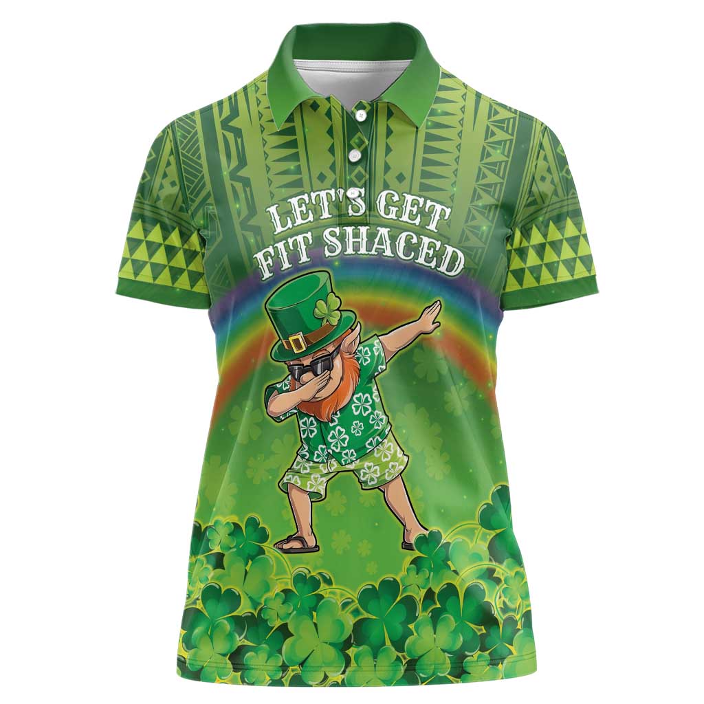 Personalised Hawaii Saint Patrick's Day Women Polo Shirt Let's Get Fit Shaced