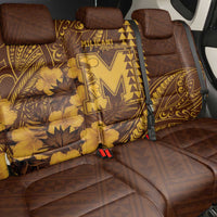 Hawaii Mililani High School Back Car Seat Cover Tribal Tattoo With Hibiscus Flowers