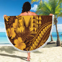 Hawaii Mililani High School Beach Blanket Tribal Tattoo With Hibiscus Flowers