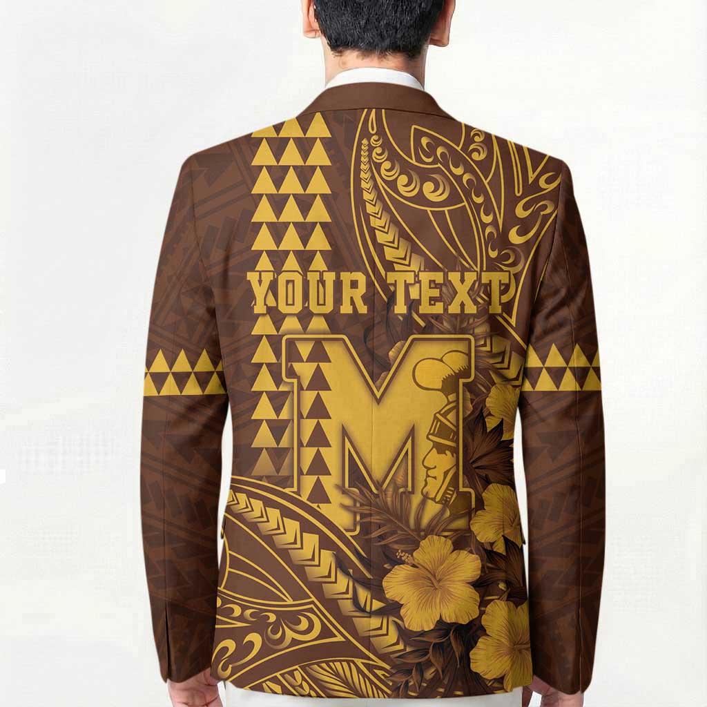Personalised Hawaii Mililani High School Blazer Tribal Tattoo With Hibiscus Flowers
