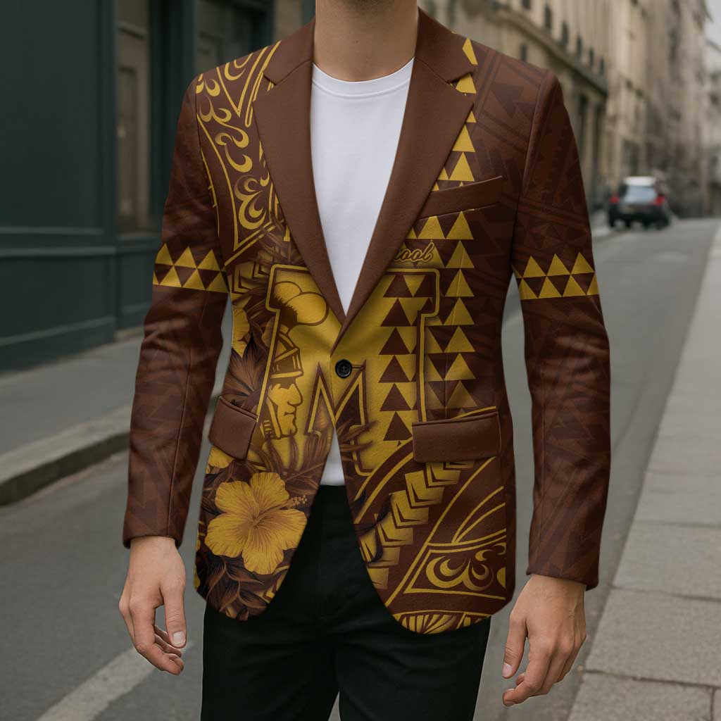 Personalised Hawaii Mililani High School Blazer Tribal Tattoo With Hibiscus Flowers