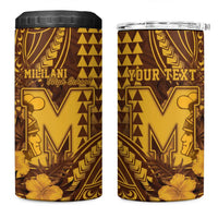 Personalised Hawaii Mililani High School 4 in 1 Can Cooler Tumbler Tribal Tattoo With Hibiscus Flowers LT05 One Size: 16 oz Brown - Polynesian Pride