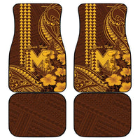Personalised Hawaii Mililani High School Car Mats Tribal Tattoo With Hibiscus Flowers