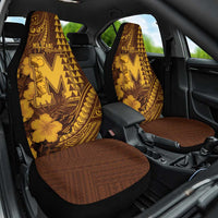Hawaii Mililani High School Car Seat Cover Tribal Tattoo With Hibiscus Flowers