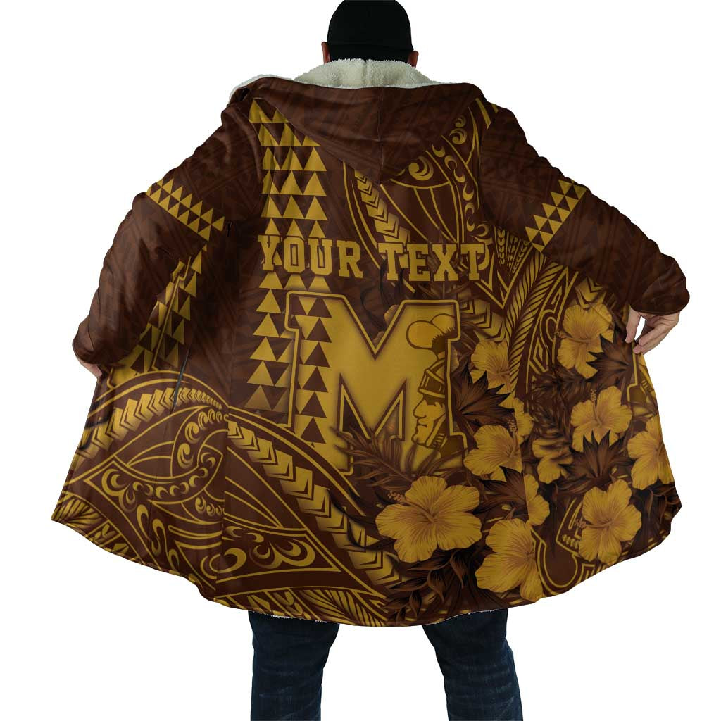 Personalised Hawaii Mililani High School Cloak Tribal Tattoo With Hibiscus Flowers