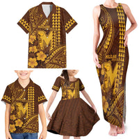 Personalised Hawaii Mililani High School Family Matching Tank Maxi Dress and Hawaiian Shirt Tribal Tattoo With Hibiscus Flowers LT05 - Polynesian Pride