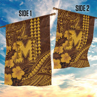 Hawaii Mililani High School Garden Flag Tribal Tattoo With Hibiscus Flowers