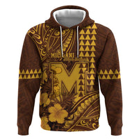 Personalised Hawaii Mililani High School Hoodie Tribal Tattoo With Hibiscus Flowers
