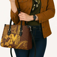 Hawaii Mililani High School Leather Bag Tribal Tattoo With Hibiscus Flowers