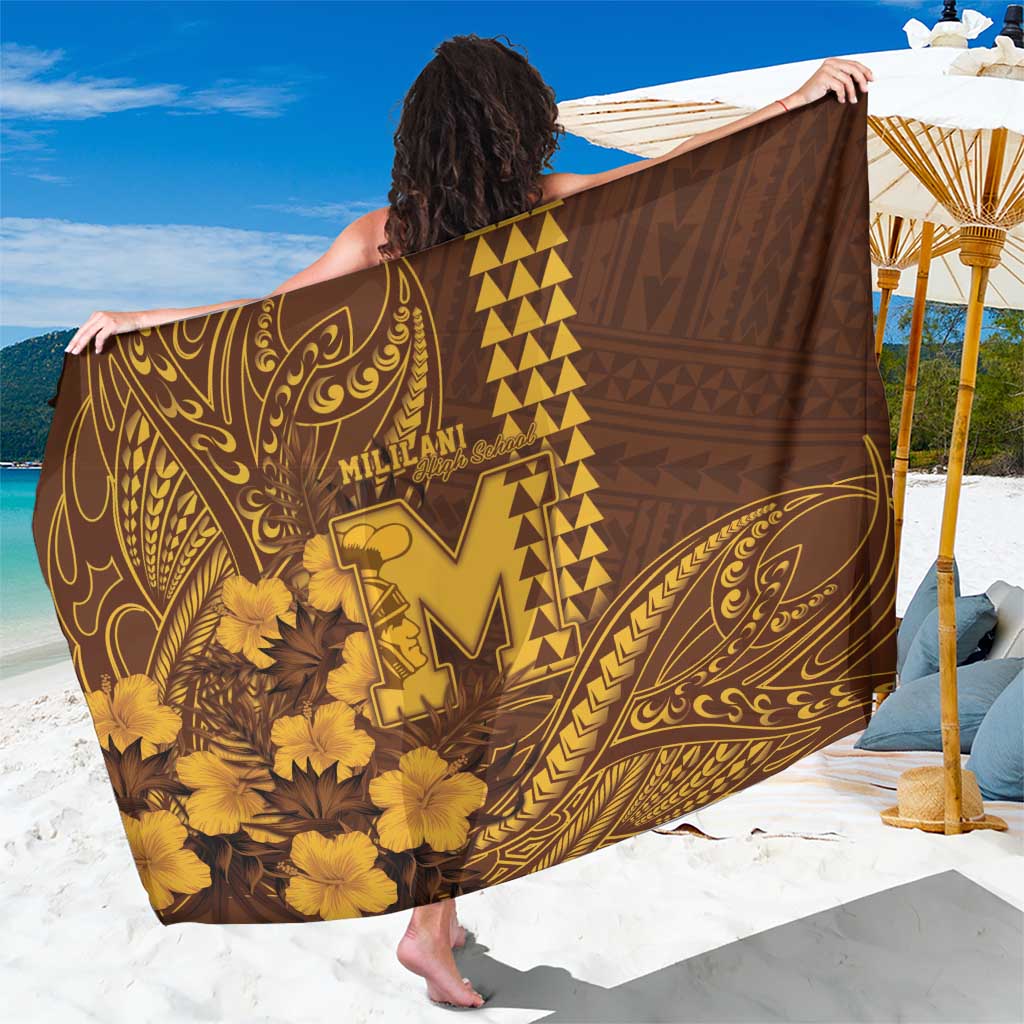 Hawaii Mililani High School Sarong Tribal Tattoo With Hibiscus Flowers