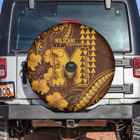 Hawaii Mililani High School Spare Tire Cover Tribal Tattoo With Hibiscus Flowers