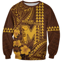Personalised Hawaii Mililani High School Sweatshirt Tribal Tattoo With Hibiscus Flowers