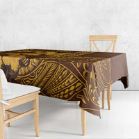 Hawaii Mililani High School Tablecloth Tribal Tattoo With Hibiscus Flowers