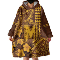 Personalised Hawaii Mililani High School Wearable Blanket Hoodie Tribal Tattoo With Hibiscus Flowers LT05 - Polynesian Pride