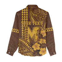 Personalised Hawaii Mililani High School Women Casual Shirt Tribal Tattoo With Hibiscus Flowers LT05 - Polynesian Pride