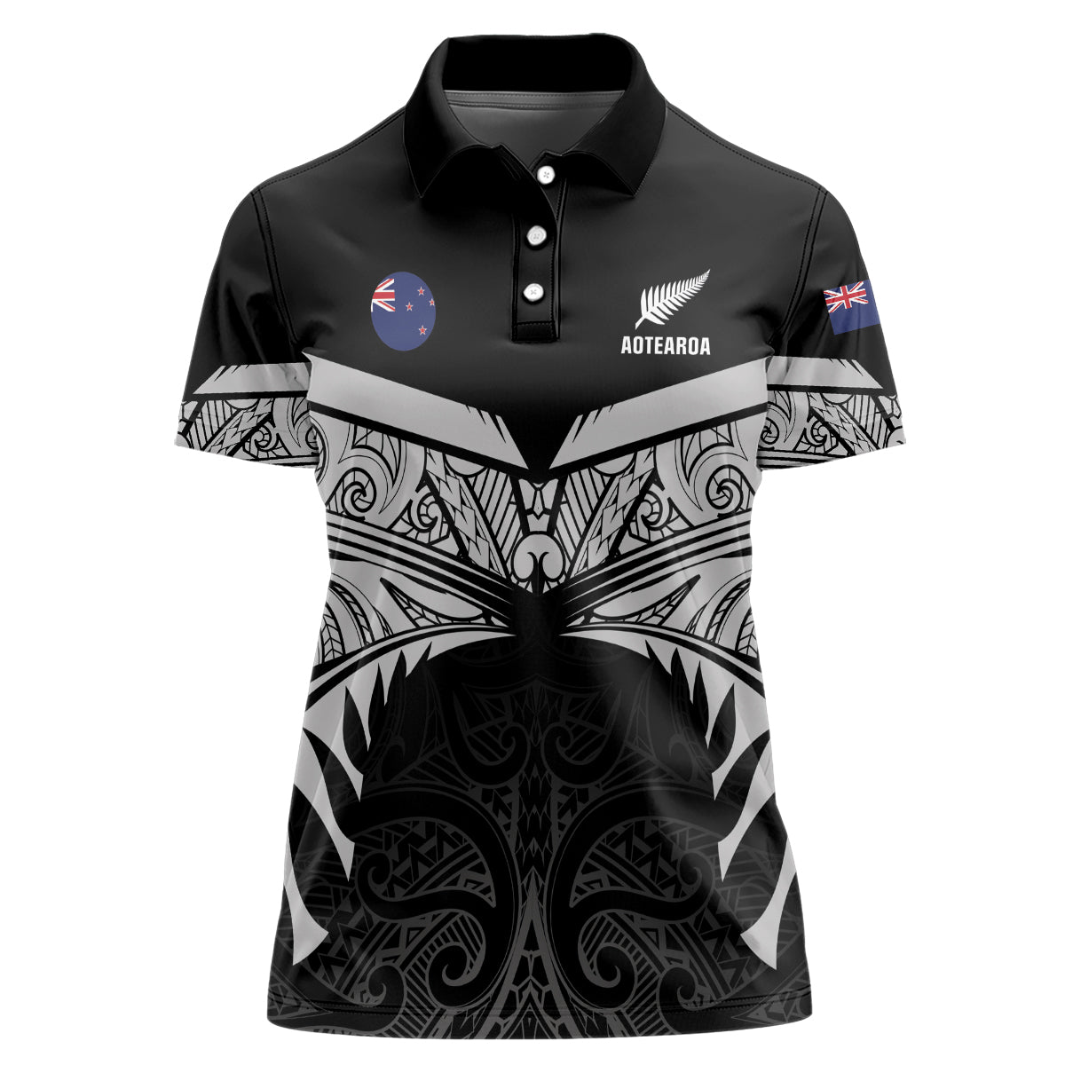 Custom New Zealand Cricket Women Polo Shirt Go Champions World Cup 2024 With Maori Pattern