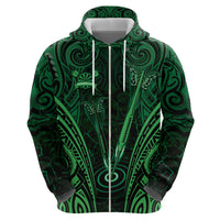 Personalised New Zealand Darts Hoodie Green Dart Board Maori Pattern