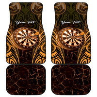 Personalised New Zealand Darts Car Mats Gold Dart Board Maori Pattern