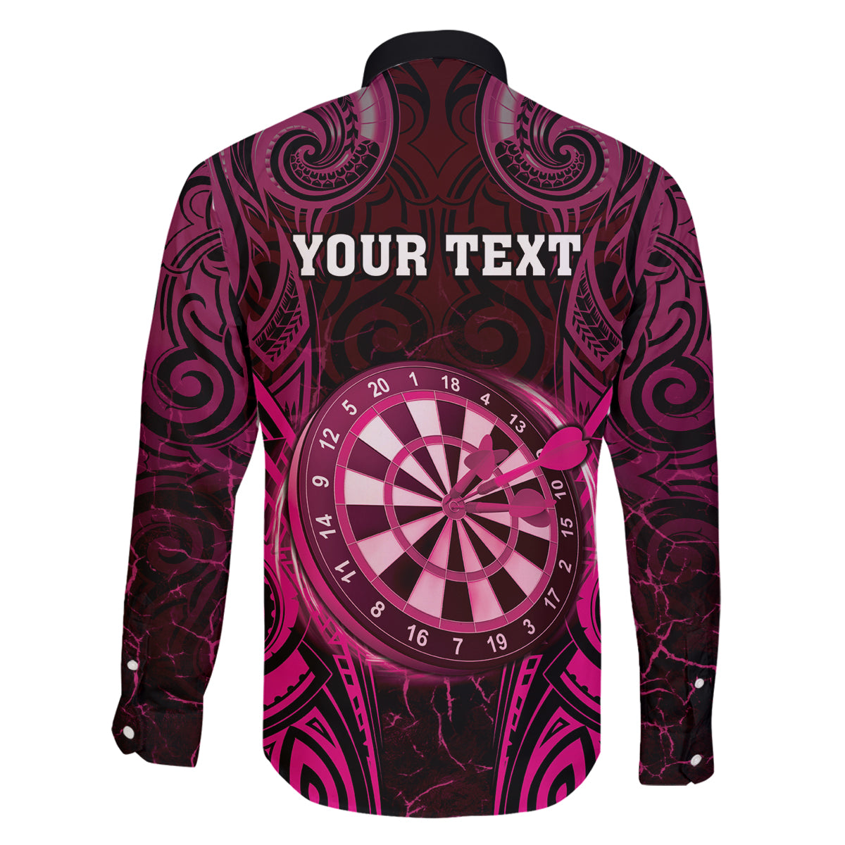 Personalised New Zealand Darts Family Matching Summer Maxi Dress and Hawaiian Shirt Pink Dart Board Maori Pattern