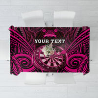 Personalised New Zealand Darts Tablecloth Pink Dart Board Maori Pattern