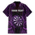 Personalised New Zealand Darts Hawaiian Shirt Purple Dart Board Maori Pattern