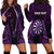 Personalised New Zealand Darts Hoodie Dress Purple Dart Board Maori Pattern