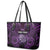 Personalised New Zealand Darts Leather Tote Bag Purple Dart Board Maori Pattern