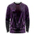 Personalised New Zealand Darts Long Sleeve Shirt Purple Dart Board Maori Pattern