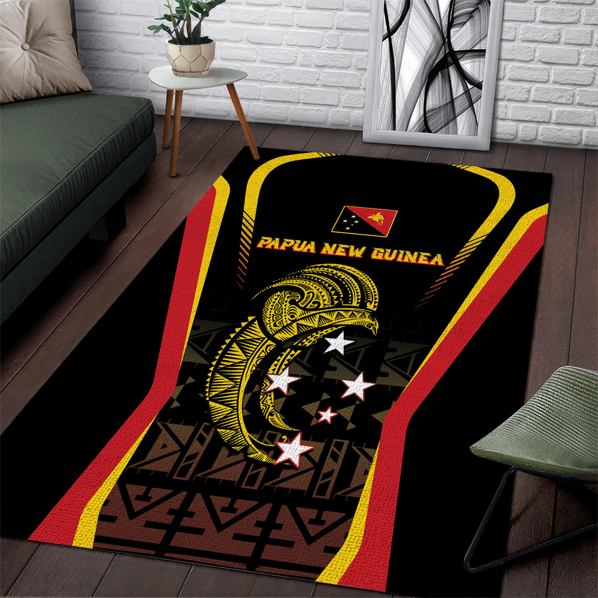 Papua New Guinea Cricket Area Rug 2024 World Cup