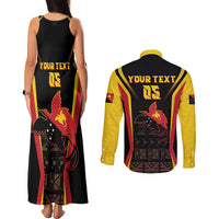 Custom Papua New Guinea Cricket Couples Matching Tank Maxi Dress and Long Sleeve Button Shirt 2024 World Cup