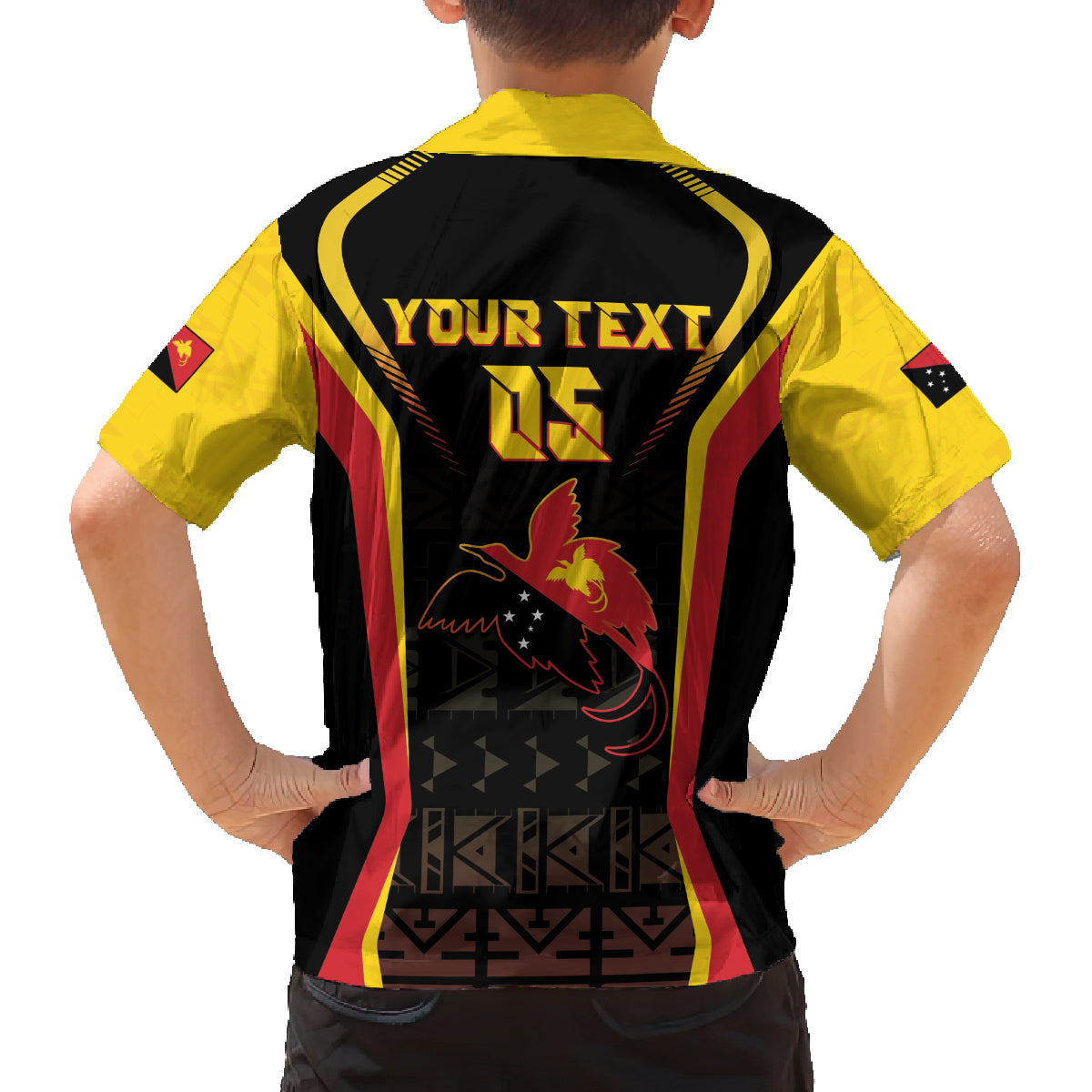 Custom Papua New Guinea Cricket Family Matching Long Sleeve Bodycon Dress and Hawaiian Shirt 2024 World Cup