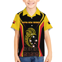 Custom Papua New Guinea Cricket Family Matching Short Sleeve Bodycon Dress and Hawaiian Shirt 2024 World Cup