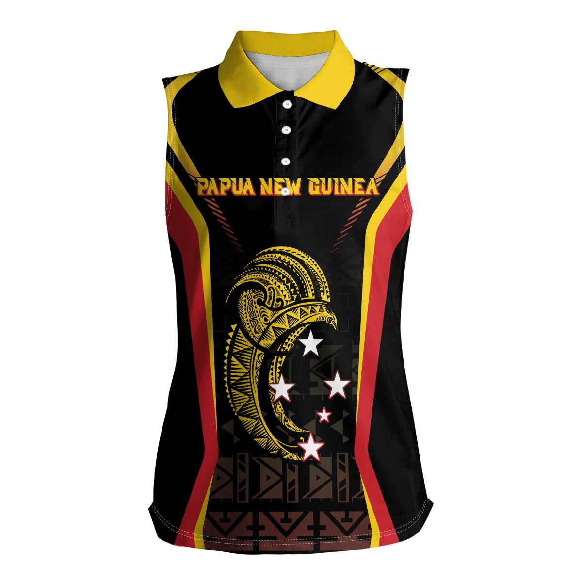 Custom Papua New Guinea Cricket Women Sleeveless Polo Shirt 2024 World Cup